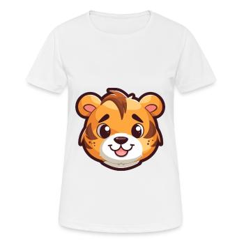 Tiger Niedlich Glücklich Kawaii Cartoon Clipart Tier - Frauen T-Shirt atmungsaktiv - Weiß - Vorne - AI Model Female 172 dark (172cm)