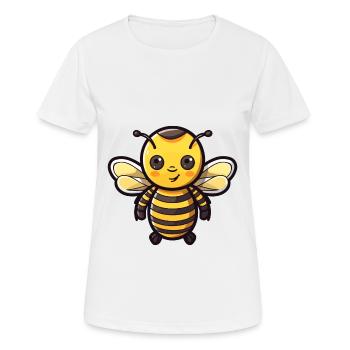 Abeille mignon heureux kawaii dessin animé Clipart Animal - T-shirt respirant Femme - blanc - Devant - AI Model Female 172 dark (172cm)