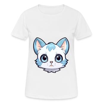 Aegean Cat Cute Happy Kawaii Cartoon Clipart Anima - Women's Breathable T-Shirt - white - Front - AI Model Female 172 dark (172cm)