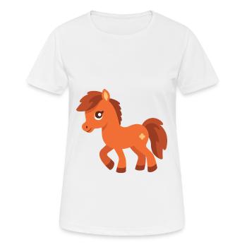 pferd niedlich glücklich kawaii cartoon clipart tier - Frauen T-Shirt atmungsaktiv - Weiß - Vorne - AI Model Female 172 dark (172cm)