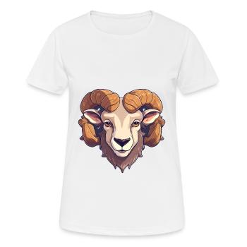 Bighorn Schaf Niedlich Glücklich Kawaii Cartoon Clipart An - Frauen T-Shirt atmungsaktiv - Weiß - Vorne - AI Model Female 172 dark (172cm)
