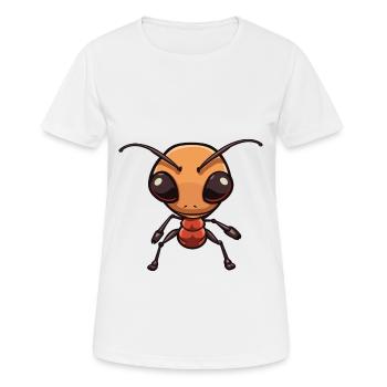 Ant Cute Happy Kawaii Cartoon Clipart Animal - Women's Breathable T-Shirt - white - Front - AI Model Female 172 dark (172cm)