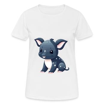 Tapir Cute Happy Kawaii Cartoon Clipart Animal - Women's Breathable T-Shirt - white - Front - AI Model Female 172 dark (172cm)