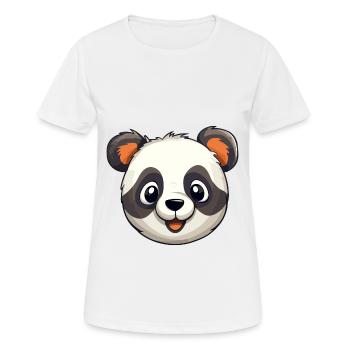 Panda Mignon Heureux Kawaii Cartoon Clipart Animal - T-shirt respirant Femme - blanc - Devant - AI Model Female 172 dark (172cm)