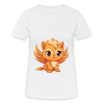 Griffin Mignon Heureux Kawaii Cartoon Clipart Animal - T-shirt respirant Femme - blanc - Devant - AI Model Female 172 dark (172cm)