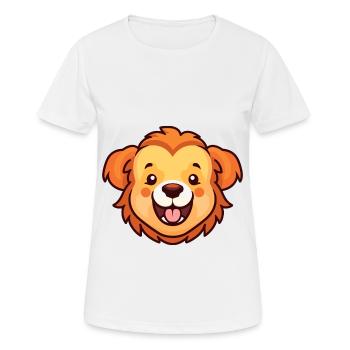 löwe niedlich glücklich kawaii cartoon clipart tier - Frauen T-Shirt atmungsaktiv - Weiß - Vorne - AI Model Female 172 dark (172cm)