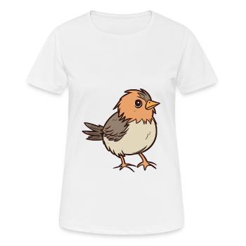 Spatz Niedlich Glücklich Kawaii Cartoon Clipart Tier - Frauen T-Shirt atmungsaktiv - Weiß - Vorne - AI Model Female 172 dark (172cm)
