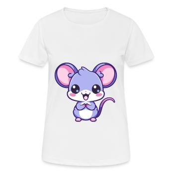 Rat Cute Happy Kawaii Cartoon Clipart Animal - Women's Breathable T-Shirt - white - Front - AI Model Female 172 dark (172cm)