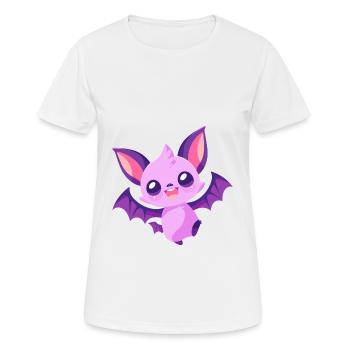 Fledermaus niedlich glücklich kawaii cartoon clipart tier - Frauen T-Shirt atmungsaktiv - Weiß - Vorne - AI Model Female 172 dark (172cm)