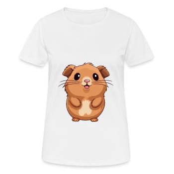 Cochon d’Inde mignon heureux kawaii dessin animé Clipart Anima - T-shirt respirant Femme - blanc - Devant - AI Model Female 172 dark (172cm)