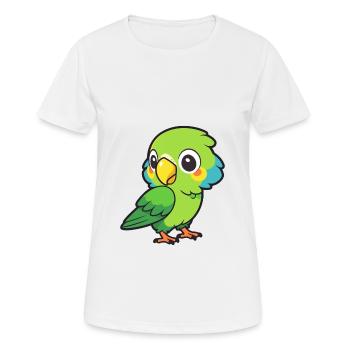 Papagei Niedlich Glücklich Kawaii Cartoon Clipart Tier - Frauen T-Shirt atmungsaktiv - Weiß - Vorne - AI Model Female 172 dark (172cm)