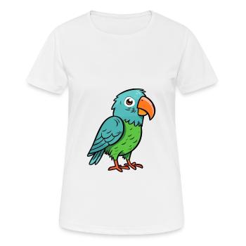 Papagei Niedlich Glücklich Kawaii Cartoon Clipart Tier - Frauen T-Shirt atmungsaktiv - Weiß - Vorne - AI Model Female 172 dark (172cm)