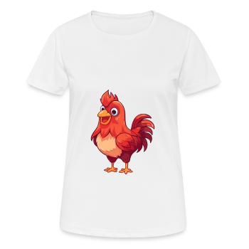 Hahn Niedlich Glücklich Kawaii Cartoon Clipart Tier - Frauen T-Shirt atmungsaktiv - Weiß - Vorne - AI Model Female 172 dark (172cm)