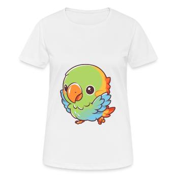 Papagei Niedlich Glücklich Kawaii Cartoon Clipart Tier - Frauen T-Shirt atmungsaktiv - Weiß - Vorne - AI Model Female 172 dark (172cm)
