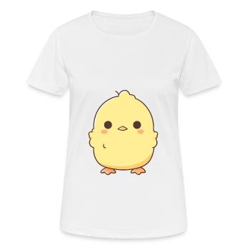 Huhn niedlich glücklich kawaii cartoon clipart tier - Frauen T-Shirt atmungsaktiv - Weiß - Vorne - AI Model Female 172 dark (172cm)