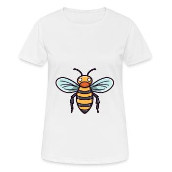 Abeille mignon heureux kawaii dessin animé Clipart Animal - T-shirt respirant Femme - blanc - Devant - AI Model Female 172 dark (172cm)