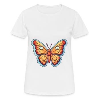 papillon mignon heureux kawaii dessin animé clipart animal - T-shirt respirant Femme - blanc - Devant - AI Model Female 172 dark (172cm)