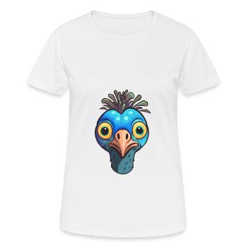 Pfau Niedlich Glücklich Kawaii Cartoon Clipart Tier - Frauen T-Shirt atmungsaktiv - Weiß - Vorne - AI Model Female 172 dark (172cm)