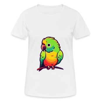 Papagei Niedlich Glücklich Kawaii Cartoon Clipart Tier - Frauen T-Shirt atmungsaktiv - Weiß - Vorne - AI Model Female 172 dark (172cm)