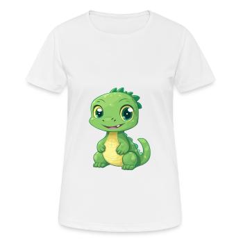 Basilisk Cute Happy Kawaii Cartoon Clipart Animal - Women's Breathable T-Shirt - white - Front - AI Model Female 172 dark (172cm)