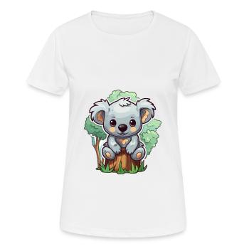 Koala Niedlich Glücklich Kawaii Cartoon Clipart Tier - Frauen T-Shirt atmungsaktiv - Weiß - Vorne - AI Model Female 172 dark (172cm)
