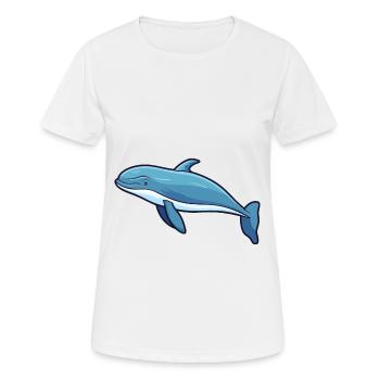 Wal Niedlich Glücklich Kawaii Cartoon Clipart Tier - Frauen T-Shirt atmungsaktiv - Weiß - Vorne - AI Model Female 172 dark (172cm)
