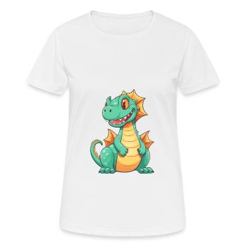 Drache Niedlich Glücklich Kawaii Cartoon Clipart Tier - Frauen T-Shirt atmungsaktiv - Weiß - Vorne - AI Model Female 172 dark (172cm)