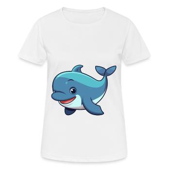 Wal Niedlich Glücklich Kawaii Cartoon Clipart Tier - Frauen T-Shirt atmungsaktiv - Weiß - Vorne - AI Model Female 172 dark (172cm)