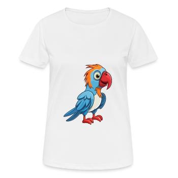 Papagei Niedlich Glücklich Kawaii Cartoon Clipart Tier - Frauen T-Shirt atmungsaktiv - Weiß - Vorne - AI Model Female 172 dark (172cm)