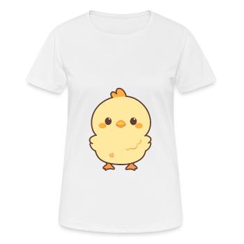 Poussin Mignon Heureux Kawaii Cartoon Clipart Animal - T-shirt respirant Femme - blanc - Devant - AI Model Female 172 dark (172cm)