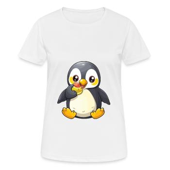 pinguin niedlich glücklich kawaii cartoon clipart tier - Frauen T-Shirt atmungsaktiv - Weiß - Vorne - AI Model Female 172 dark (172cm)