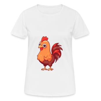 Hahn Niedlich Glücklich Kawaii Cartoon Clipart Tier - Frauen T-Shirt atmungsaktiv - Weiß - Vorne - AI Model Female 172 dark (172cm)