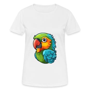 Papagei süßes glückliches Kawaii Cartoon Clipart Tier - Frauen T-Shirt atmungsaktiv - Weiß - Vorne - AI Model Female 172 dark (172cm)