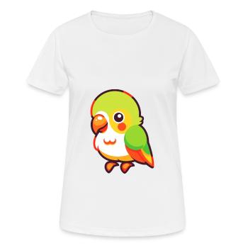 Papagei süßes glückliches Kawaii Cartoon Clipart Tier - Frauen T-Shirt atmungsaktiv - Weiß - Vorne - AI Model Female 172 dark (172cm)