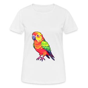 Papagei süßes glückliches Kawaii Cartoon Clipart Tier - Frauen T-Shirt atmungsaktiv - Weiß - Vorne - AI Model Female 172 dark (172cm)