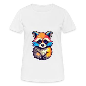 Waschbär Niedliches Happy Kawaii Cartoon Clipart Tier - Frauen T-Shirt atmungsaktiv - Weiß - Vorne - AI Model Female 172 dark (172cm)