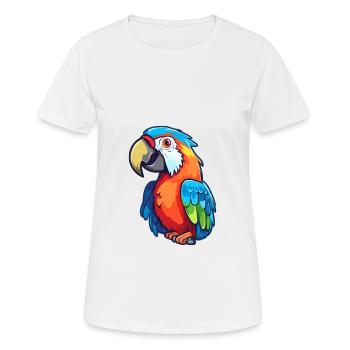 Papagei süßes glückliches Kawaii Cartoon Clipart Tier - Frauen T-Shirt atmungsaktiv - Weiß - Vorne - AI Model Female 172 dark (172cm)