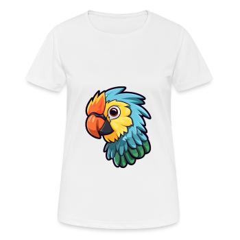 Papagei süßes glückliches Kawaii Cartoon Clipart Tier - Frauen T-Shirt atmungsaktiv - Weiß - Vorne - AI Model Female 172 dark (172cm)