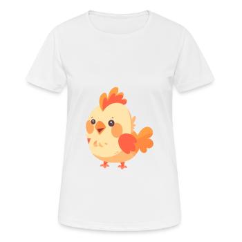 Rooster Cute Happy Kawaii Cartoon Clipart Animal - Women's Breathable T-Shirt - white - Front - AI Model Female 172 dark (172cm)