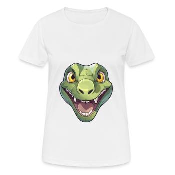 Anaconda Cute Happy Kawaii Cartoon Clipart Animal - Women's Breathable T-Shirt - white - Front - AI Model Female 172 dark (172cm)