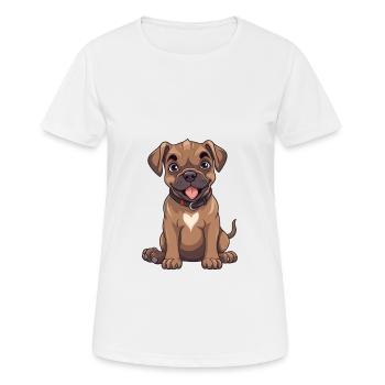 Perro De Presa Canario Hund Cartoon Kawaii Clipart - Frauen T-Shirt atmungsaktiv - Weiß - Vorne - AI Model Female 172 dark (172cm)