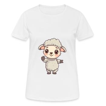 schaf niedlich glücklich kawaii cartoon clipart tier - Frauen T-Shirt atmungsaktiv - Weiß - Vorne - AI Model Female 172 dark (172cm)