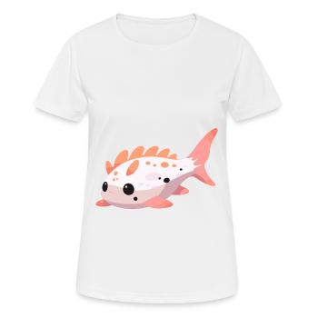 Catfish Cute Happy Kawaii Cartoon Clipart Animal - Women's Breathable T-Shirt - white - Front - AI Model Female 172 dark (172cm)
