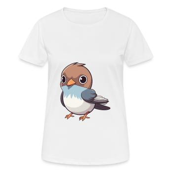 Spatz Niedlich Glücklich Kawaii Cartoon Clipart Tier - Frauen T-Shirt atmungsaktiv - Weiß - Vorne - AI Model Female 172 dark (172cm)