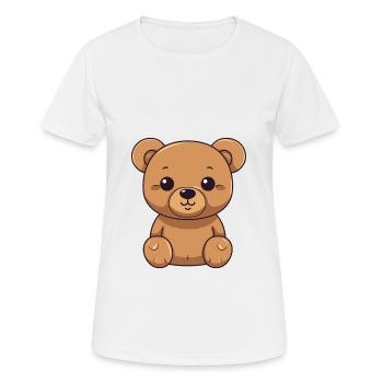 Teddy Bear Cute Happy Kawaii Cartoon Clipart Anima - Women's Breathable T-Shirt - white - Front - AI Model Female 172 dark (172cm)