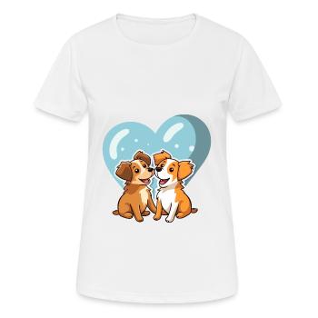 Chien Kawaii Cartoon Pet Jouant Avec Des Ballons - T-shirt respirant Femme - blanc - Devant - AI Model Female 172 dark (172cm)