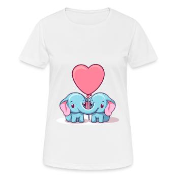 Elefanten Kawaii Cartoon Haustier spielt mit Luftballons - Frauen T-Shirt atmungsaktiv - Weiß - Vorne - AI Model Female 172 dark (172cm)