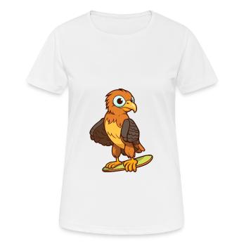 Drôle Hawk Kawaii Cartoon Pet Jouant Skateboard - T-shirt respirant Femme - blanc - Devant - AI Model Female 172 dark (172cm)