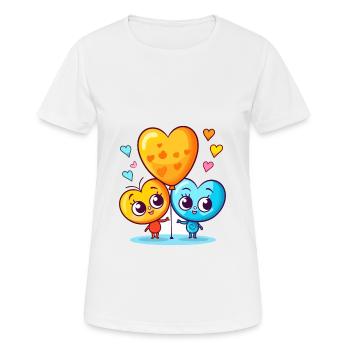 Butterflies Kawaii Cartoon Playing With Balloons - Women's Breathable T-Shirt - white - Front - AI Model Female 172 dark (172cm)