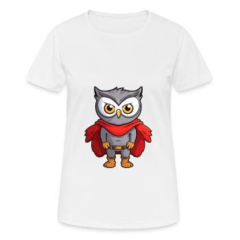 Superheld Lustige Eule Kawaii Cartoon Tier Haustier - Frauen T-Shirt atmungsaktiv - Weiß - Vorne - AI Model Female 172 dark (172cm)